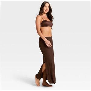 Women's Variegated Ribbed Pajama Skirt - Auden™ Brown M